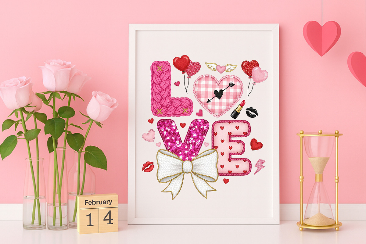 Crochet Love Valentine Day PNG, an Illustration by Canvas Craft (Photo 5 of 7)