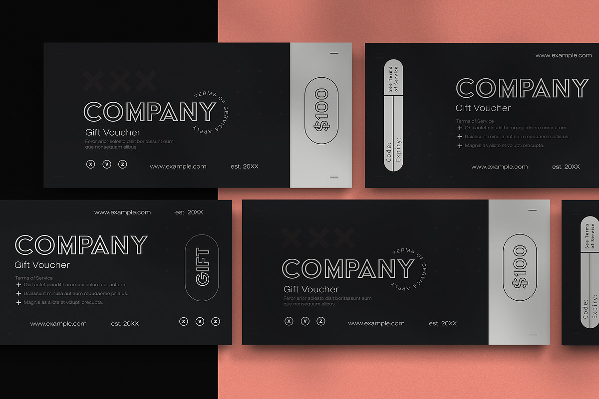 Black and Grey Voucher, a Print Template by wavebreak