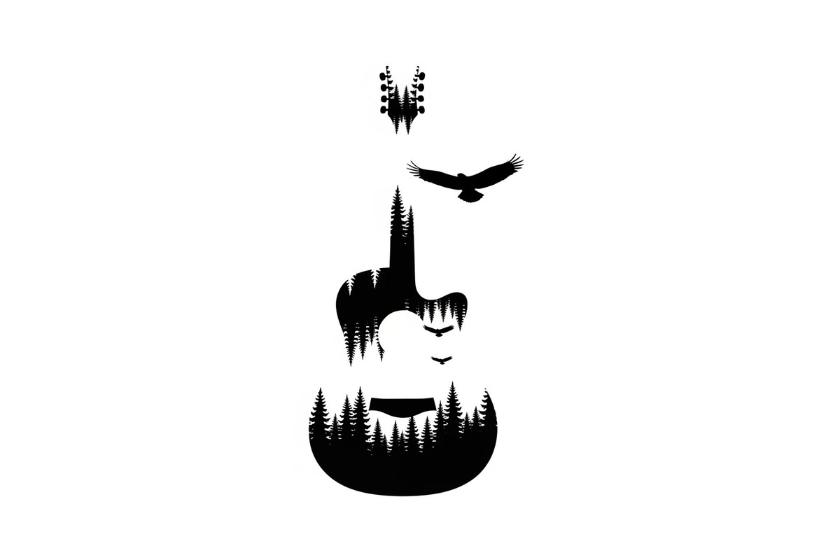 Nature Landscape Guitar Silhouette, an Object Illustration by Creativeshirt (Photo 8 of 31)
