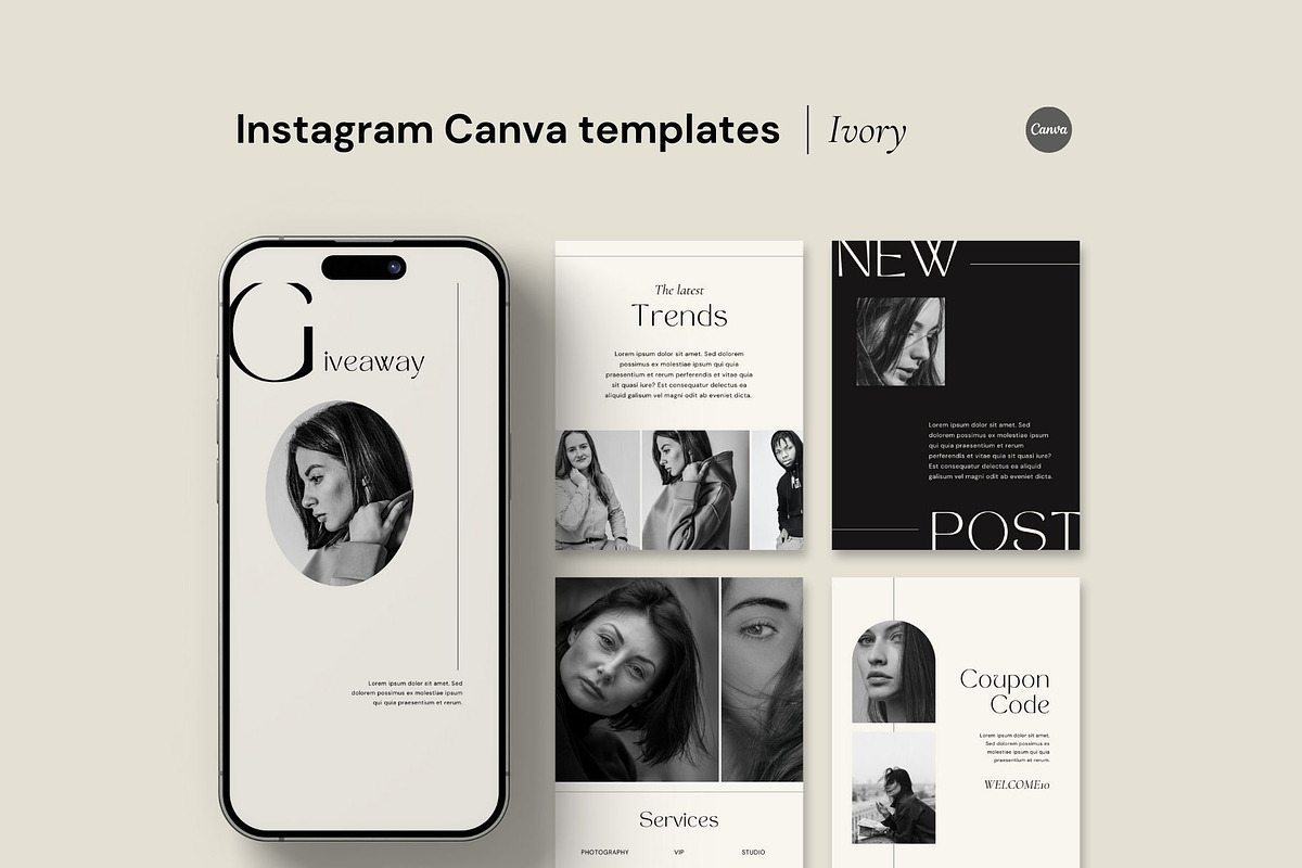 Instagram Canva Templates | Ivory, a Social Media Template by BoldNStudio (Photo 1 of 7)