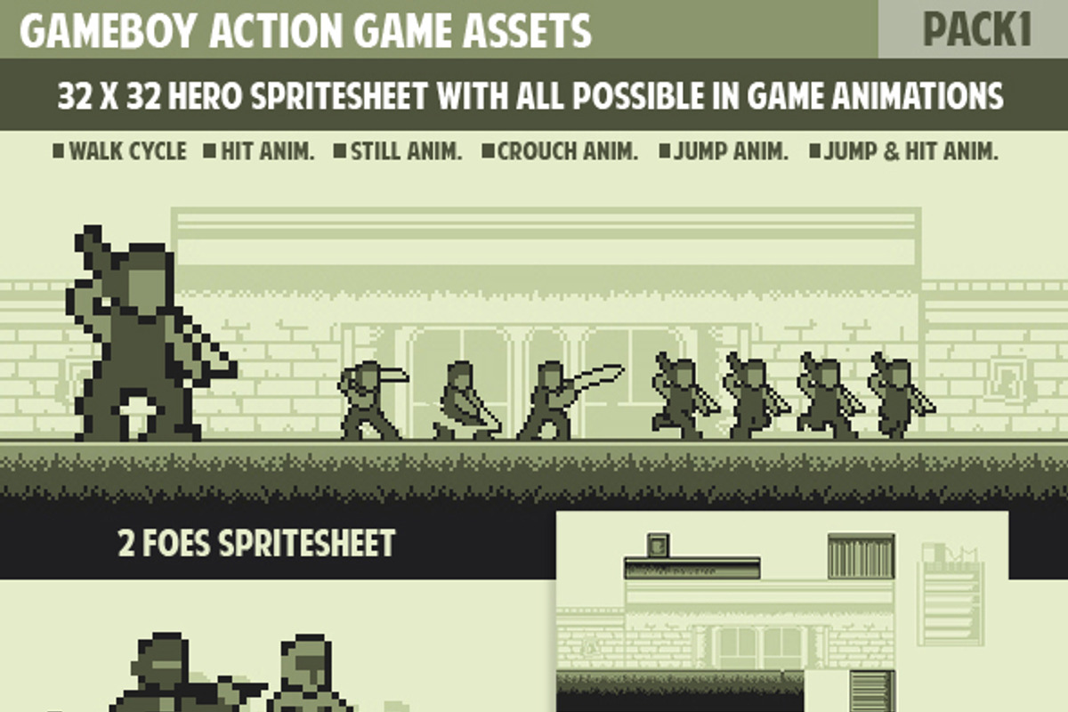 Gameboy Action Game Pack1, a Background Graphic by Fassous game assets (Photo 3 of 3)