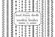 60 doodle vector pattern brushes, a Brush Add-On by Sunshine Art Shop (Thumbnail 4 of 8)