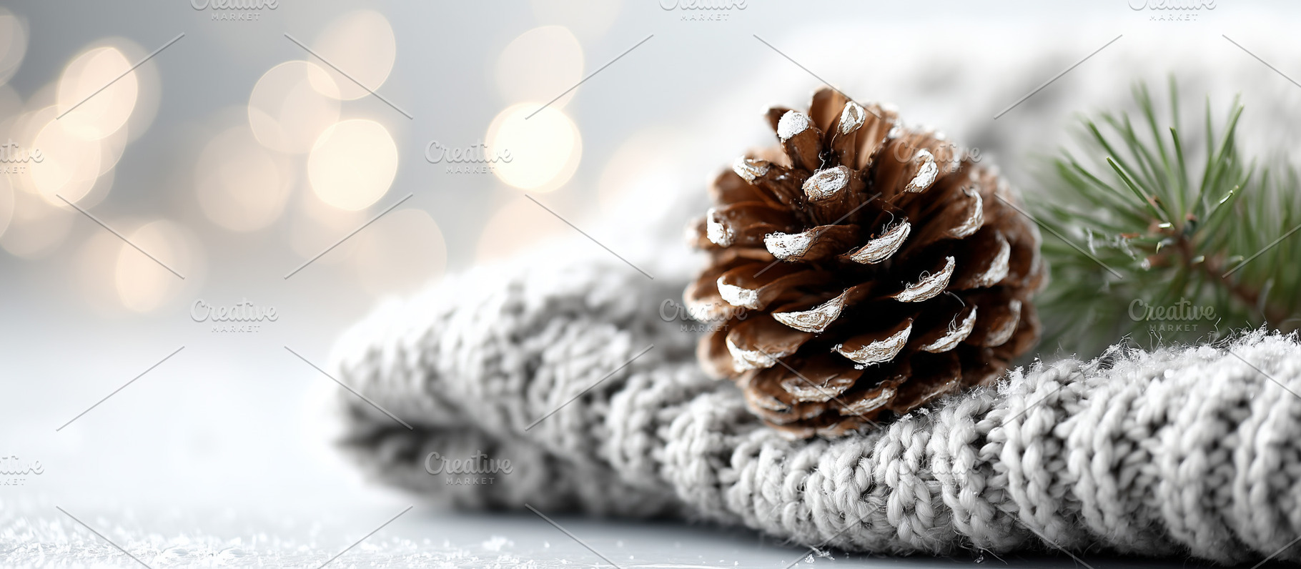 Pine cone on a soft knitted sweater, a Holiday Photo by MistyDay