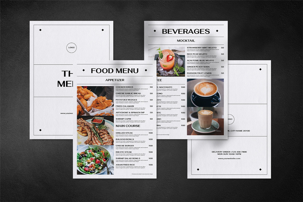 Minimalist Food Menu, a Print Template by The Savory Directors (Photo 1 of 5)