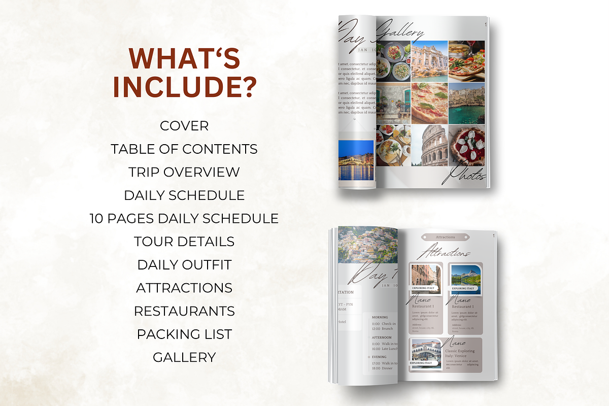 Digital Travel itinerary Template, a Templates & Theme by Digital By Nikoleta (Photo 3 of 11)