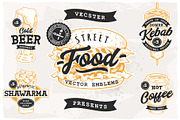 Street Food Retro Emblems, a Branding & Logo Template by Vecster (Thumbnail 1 of 6)