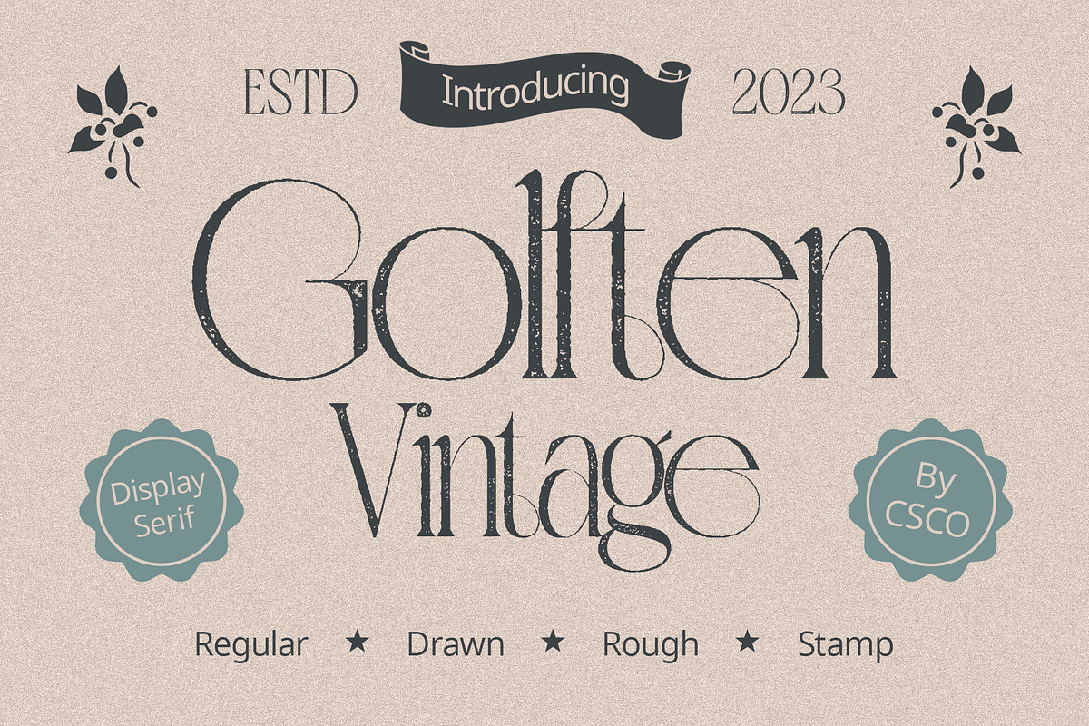 Golften Vintage, a Serif Font by Craft Supply Co. (Photo 1 of 8)