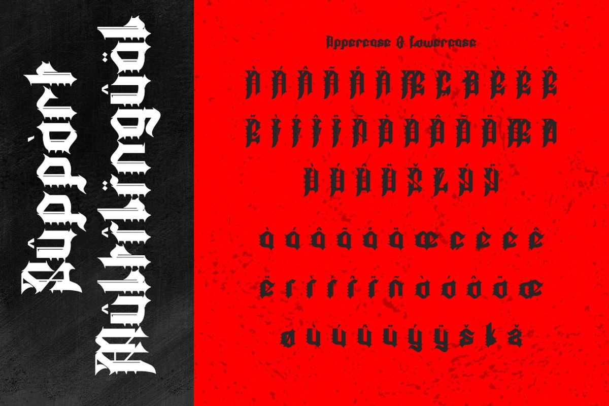 Regalie Fangs - Medieval Blackletter, a Blackletter Font by Dhabee (Photo 9 of 16)