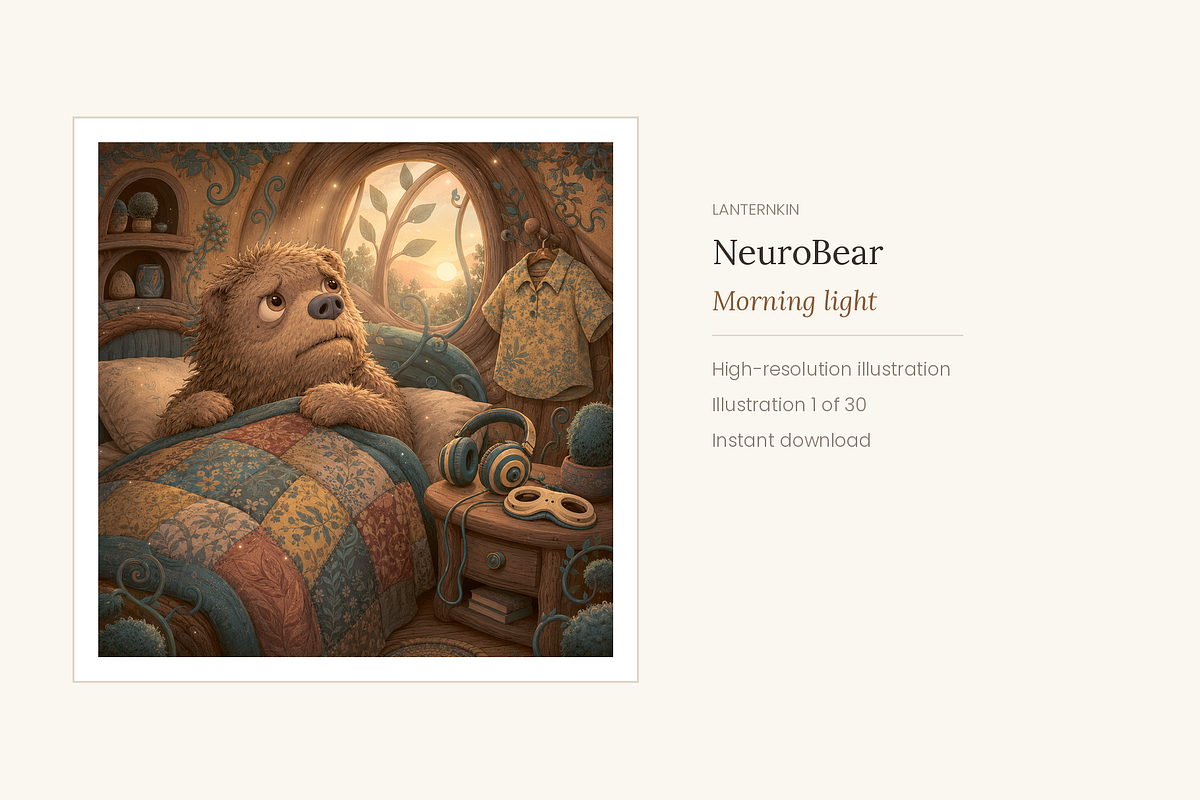 NeuroBear Storybook Set of 30, an Animal Illustration by LanternkinStudio (Photo 11 of 14)
