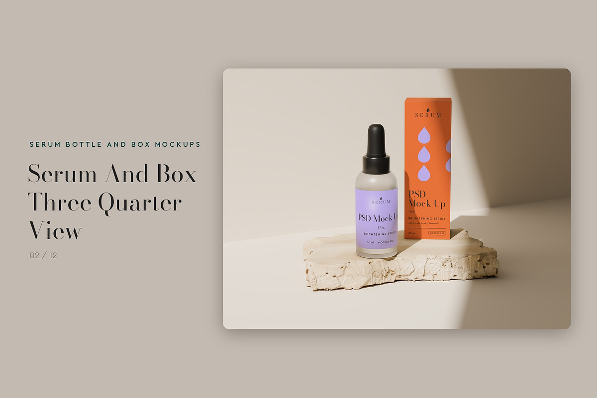 Serum Bottle and Box Mockup Pack, a Packaging Mockup by Motion-Box (Photo 3 of 14)