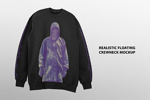 Realistic Floating Crewneck Mockup