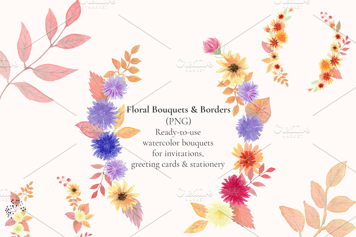 Autumn Watercolor Clipart & Patterns, a Decorative Illustration by Nadia Semyroz (Photo 4 of 19)