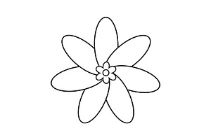 Line art flower, an Object Illustration by Elen_Art