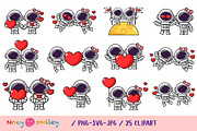 Cute Astronaut couple Valentine day, a Seasonal Illustration by Noey smiley (Thumbnail 3 of 9)