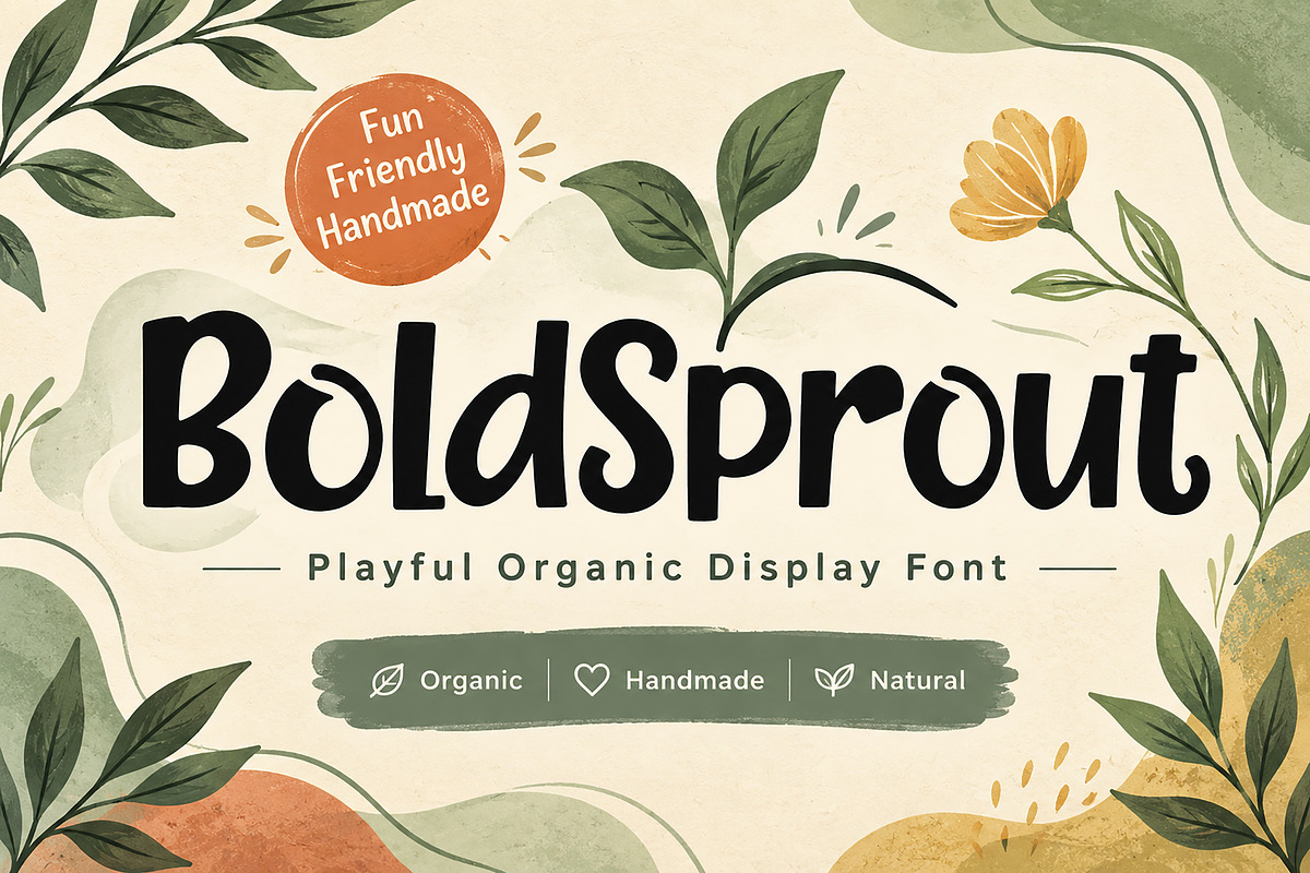 BoldSprout – Organic Display Font, a Script Font by Wow Magic (Photo 3 of 6)