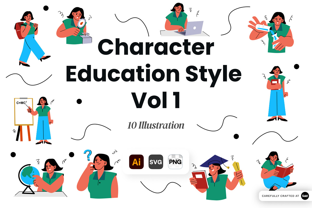 Character Education Style Vol 1, an Object Graphic by SLAB! Design (Photo 1 of 3)