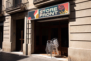 Exterior Storefront Sign Mockup, an Advertising Mockup by Designer Dude