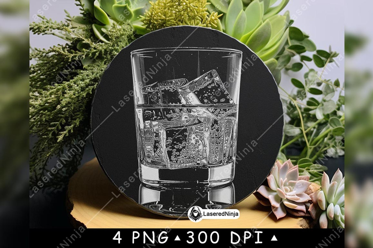 Whiskey Glass Ice Cubes Beverage, a Background Graphic by LaseredNinja (Photo 2 of 7)