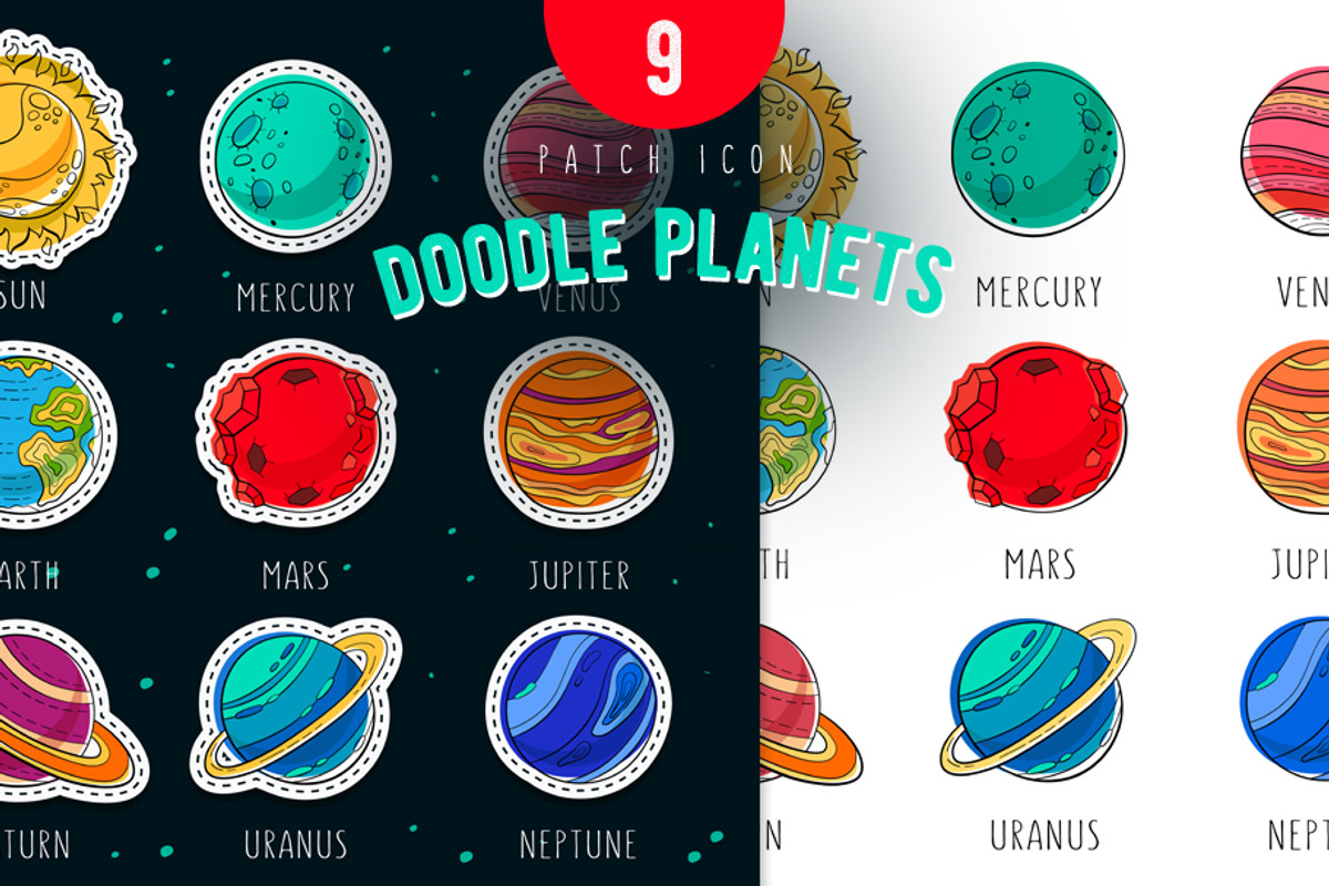 Vector cartoon solar planets, an Education Illustration by WalnutBird (Photo 2 of 3)