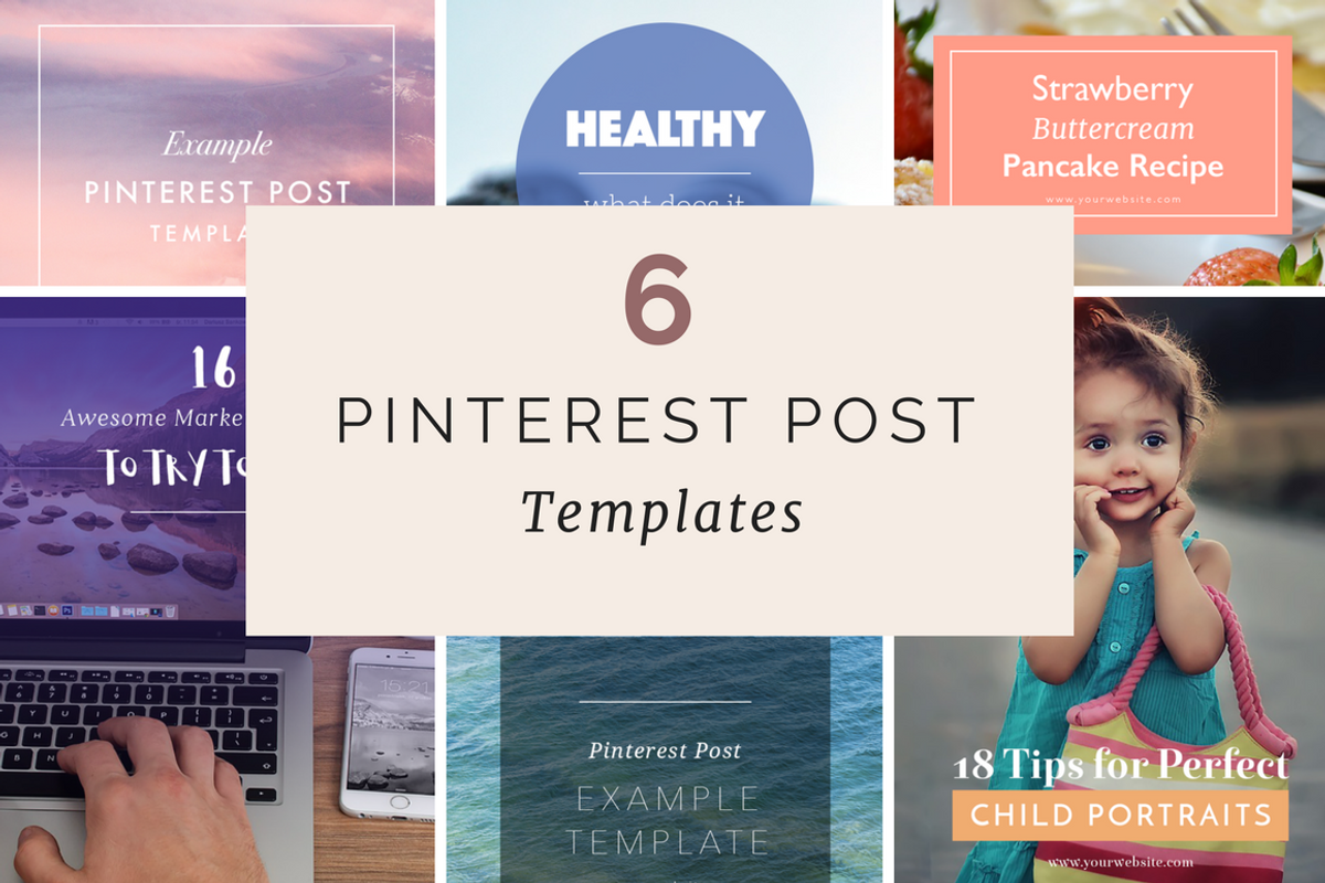 6 Pinterest Post Templates, a Templates & Theme by byRosanna