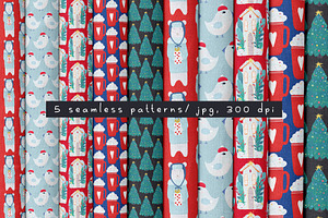 Winter Christmas Elements & Patterns