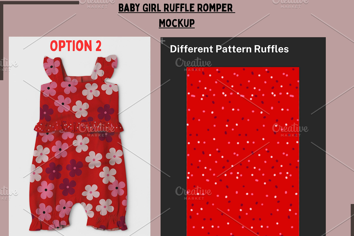Baby Girl Ruffle Romper Mockup, a Shirt Mockup by Nora Gad (Photo 7 of 21)