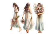 Watercolor Boho Girls Clipart, an Illustration by Designking (Thumbnail 4 of 4)