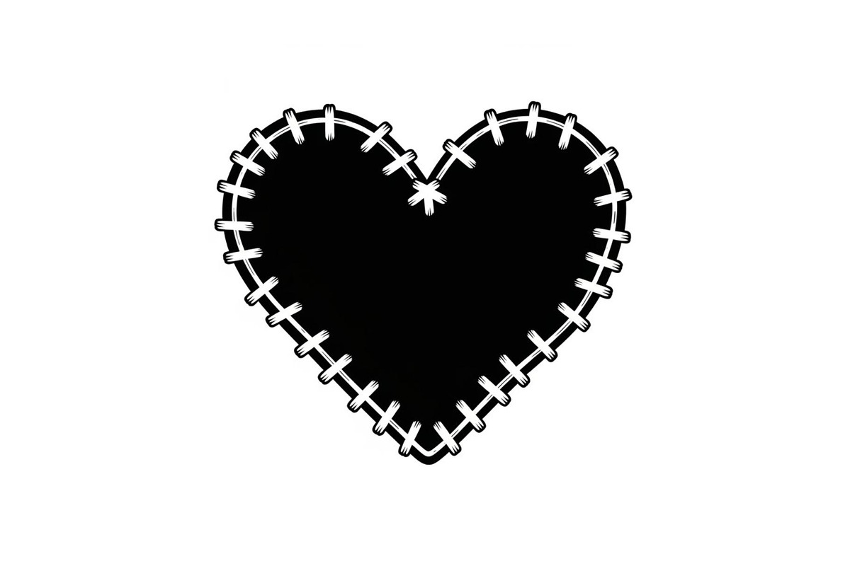 Stitched Heart Silhouette Vector Bun, an Illustration by Designs_River (Photo 34 of 41)