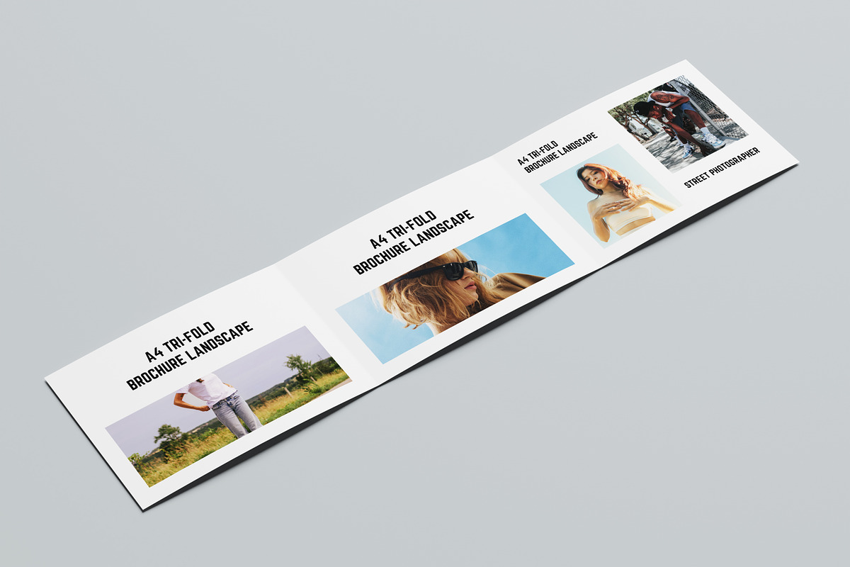 A4 Trifold Brochure Landscape Mockup, a Books & Magazine Mockup by Riel ...