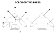 Basic Hoodie Vector Flat Mockup, a Hoody Mockup by Infinity Mockups (Thumbnail 4 of 9)