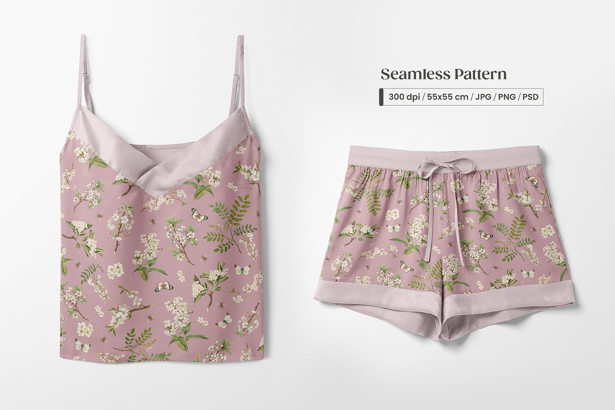 Gentle Spring with White Flowers, a Pattern Graphic by Yello_illustration (Photo 6 of 16)