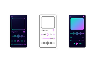 Minimal music player with gradient, an Object Illustration by skripnikbb