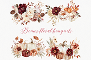 Burgundy Fall Clipart Bundle, a Seasonal Illustration by ClipArtCharm (Thumbnail 5 of 6)