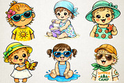 Watercolor Summer Cute Baby Girl PNG, an Illustration by RobertsArt (Thumbnail 4 of 5)