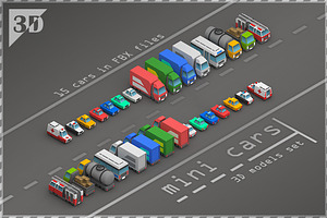 Mini Cars, a Cars & Vehicle 3D Model by stallfish's art store