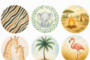 Safari Circles Clip Art, an Illustration by Craft Nest (Thumbnail 2 of 6)