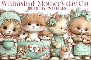 Whimsical mother's day cat clipart, an Illustration by Designworld (Thumbnail 1 of 7)