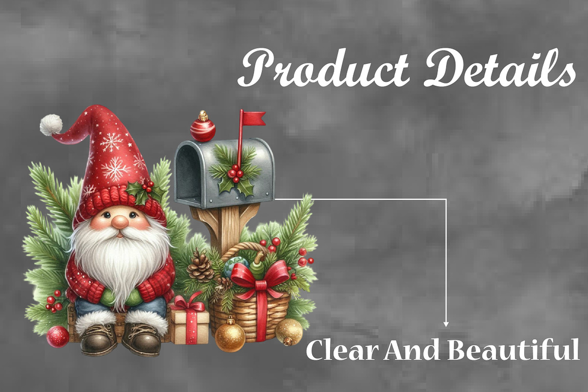 Christmas Gnomes Watercolor Clipart, a Seasonal Illustration by Craft Nest (Photo 3 of 5)