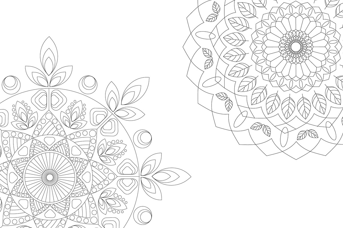 10 Relaxing Mandalas for Coloring, a Decorative Illustration by Soulprint Mercury (Photo 5 of 6)