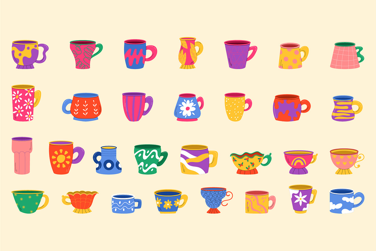 Colorful Doodle Cups, an Illustration by Thkatefox (Photo 2 of 2)