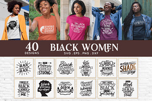 Black Woman svg bundle eps dxf png