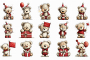 Whimsical Birthday Teddy Bear Clipar, an Illustration by Libby Wishes (Thumbnail 2 of 5)