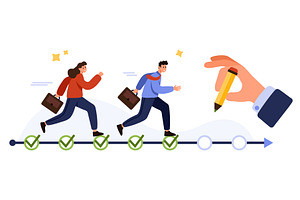 Career Milestones Progress Pathway, a Finance Illustration by Flashvector