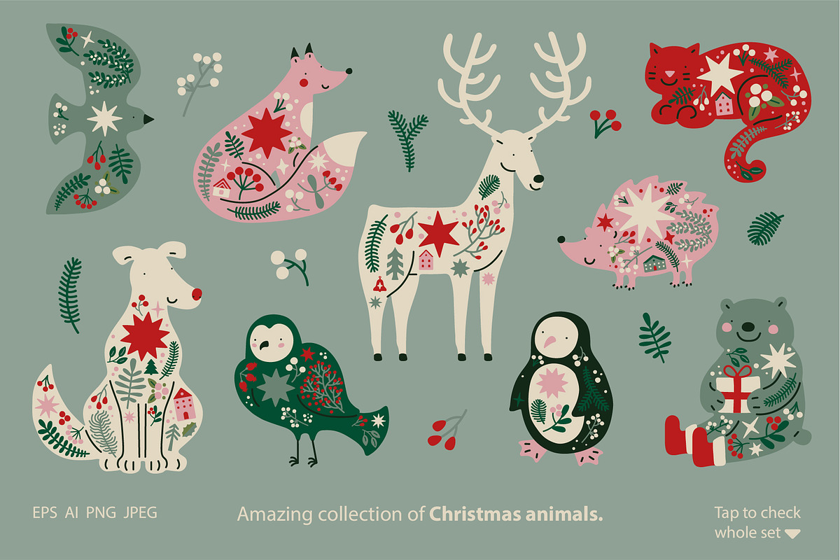 Christmas vector. Patterns, graphic, an Object Graphic by anna khramtsova (Photo 2 of 20)
