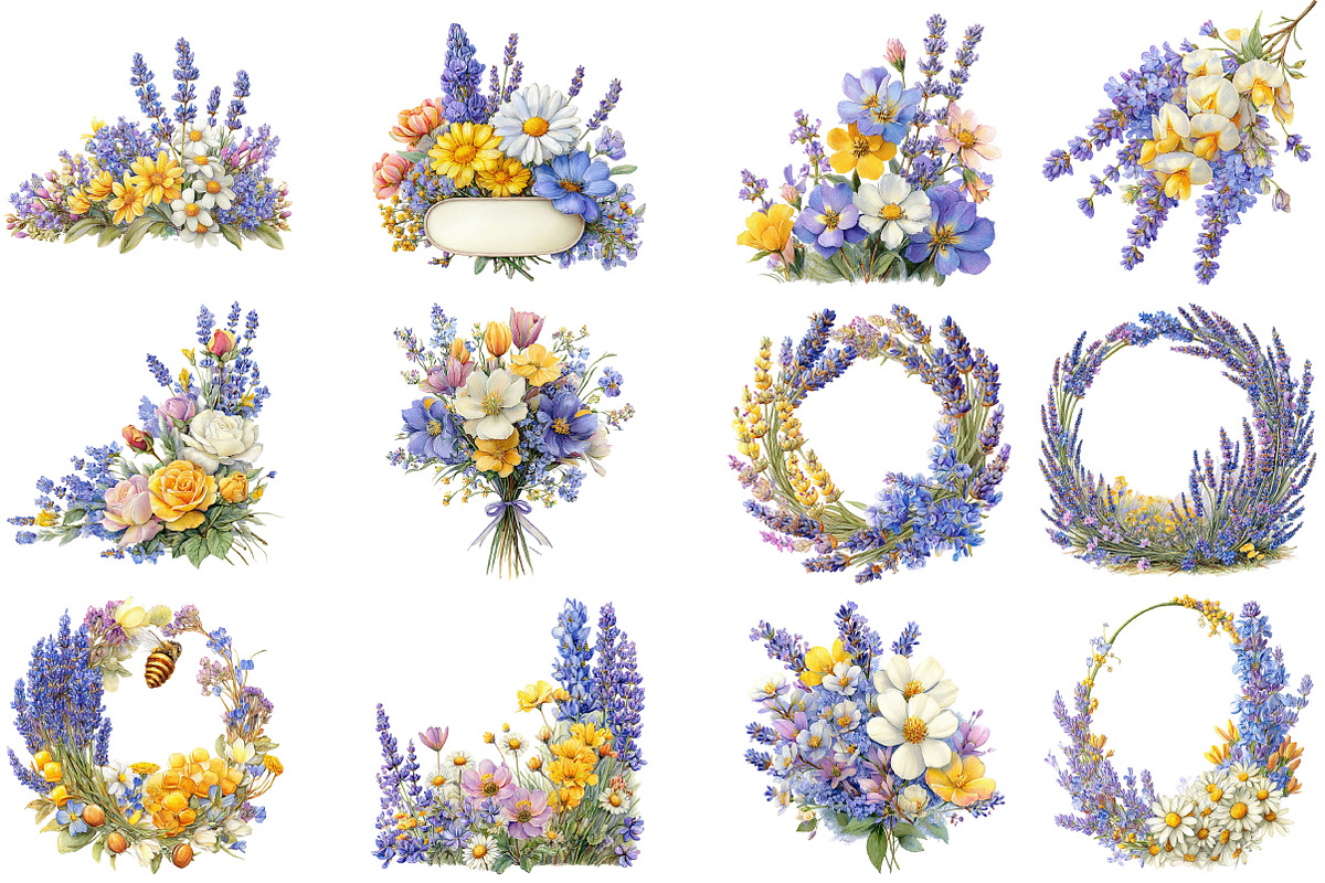 Lavender Honey Watercolor Clipart, an Illustration by DreamCafeArt (Photo 3 of 8)