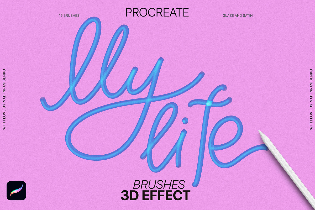 3D effect Procreate Brushes, a Brush Add-On by Spasibenko Art
