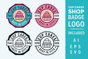 Cupcakes Vintage Logo, Badge Design., a Branding & Logo Template by Billah Hub