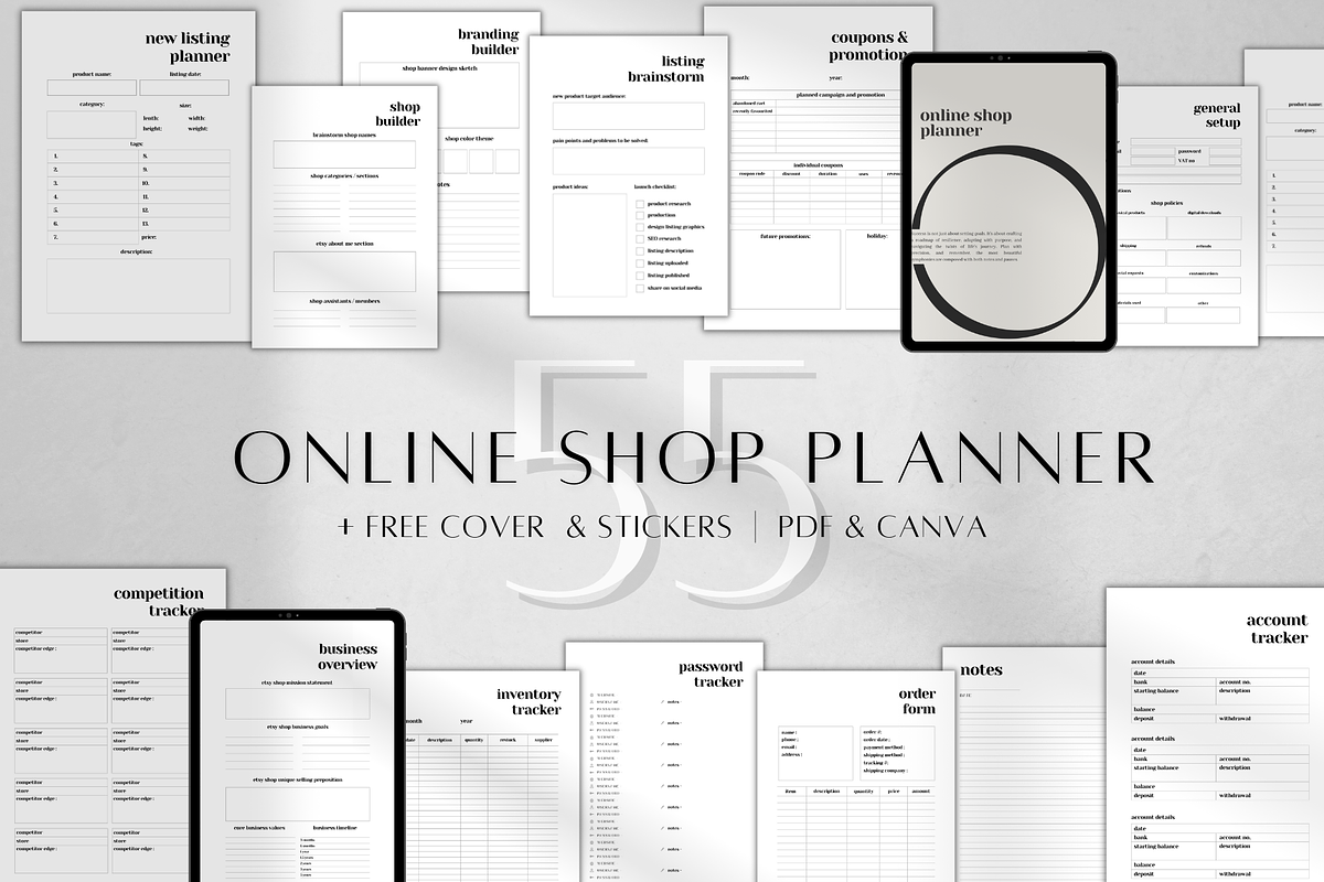 Online Shop Planner Template, a Stationery Template by BRANDcontent (Photo 1 of 6)