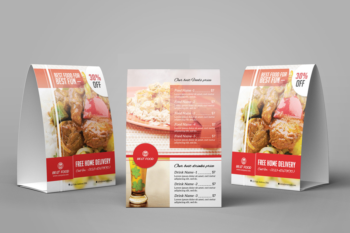 Restaurant Table Tent Template-V02, a Stationery Template by Template Shop (Photo 5 of 5)