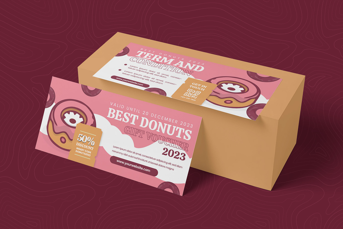 Donuts Pinkie Gift Voucher, a Print Template by Esensifiksi.studio (Photo 2 of 2)
